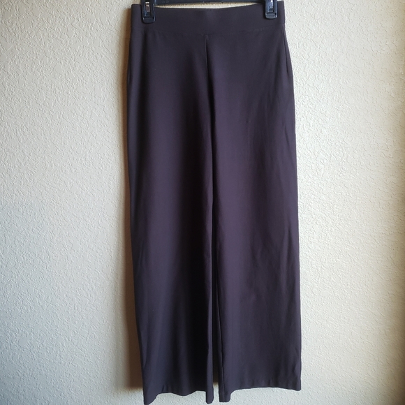 Eileen Fisher Petite Stretch Crepe Wide Crop Leg Pant - Picture 7 of 11